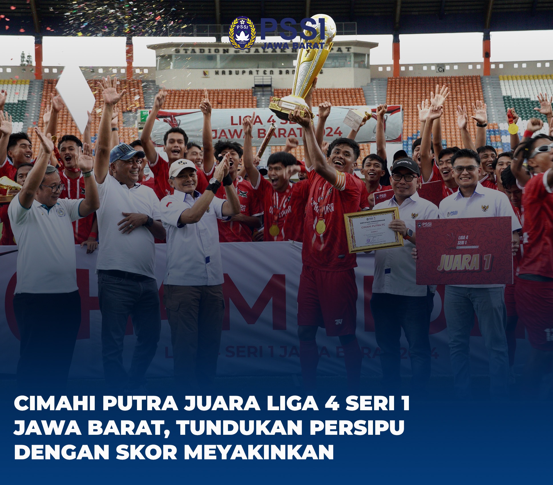 Cimahi Putra Juara Liga 4 Seri 1 Jawa Barat, Tundukkan Persipu dengan Skor Meyakinkan 3-0